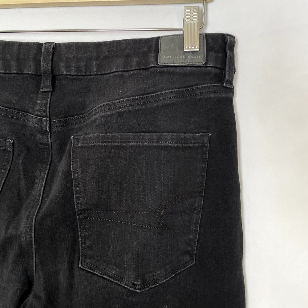 American Eagle dream stretch black jeans women's size 12 long cotton blend - Picture 5 of 8